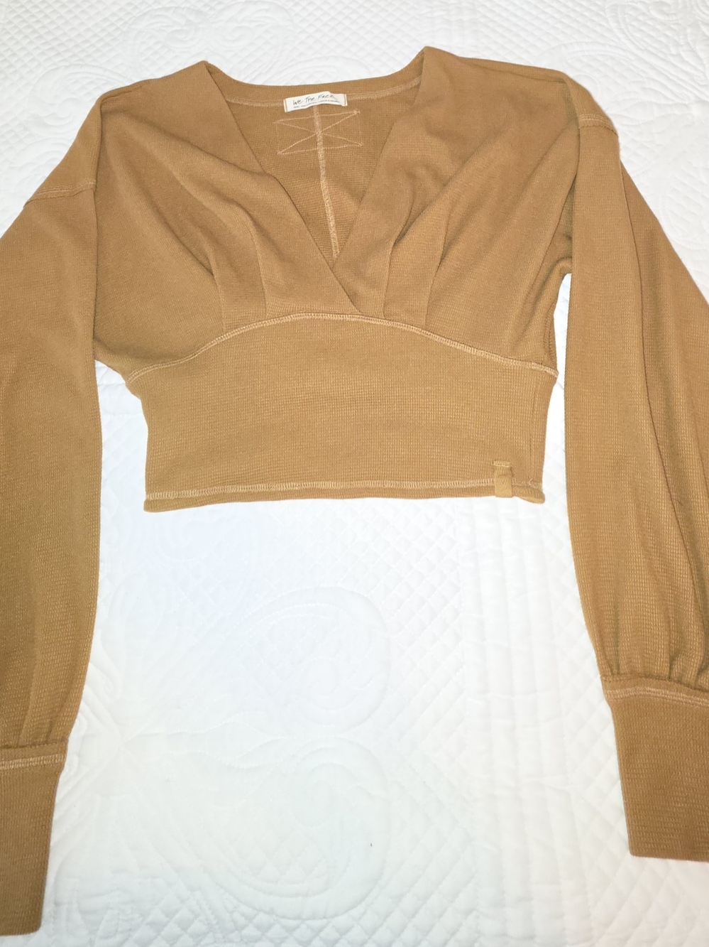 We The Free Cropped Pullover Top - Camel/mustard Brown